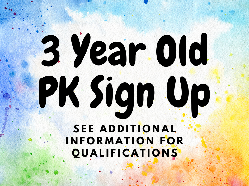 3 Year Old PK Sign Up